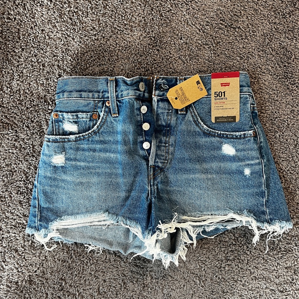 Levi's Distressed Blue Jean Shorts
